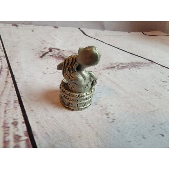 HUDSON FINE PEWTER - VINTAGE 1981 DUCK IN BARREL FIGURINE CHARM USA SCULPTURE - Picture 3 of 6